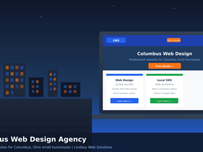 Columbus web design agency working on a local business website in Ohio